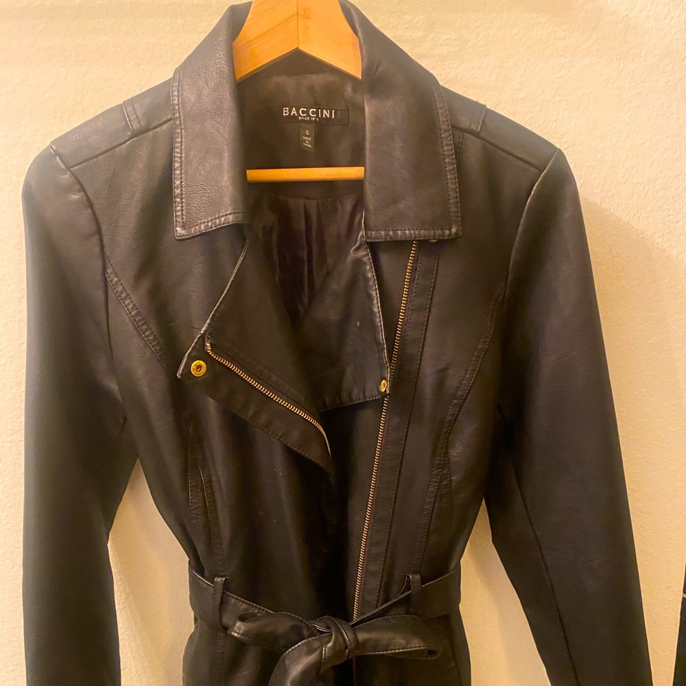 Black faux leather Baccini Jacket